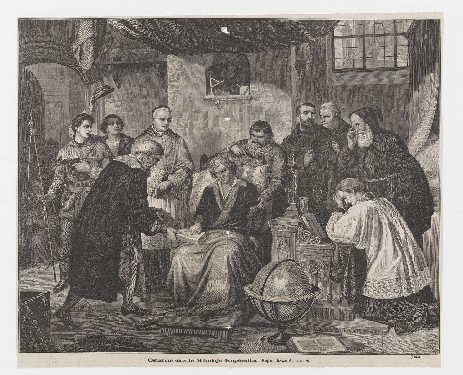 Reprodukcja obrazu Aleksander Lesser (1814-1884), Ostatnie chwile Mikołaja Kopernika ; z Kłosy 1878, nr 695, t. XXVII, s..jpg [1.38 MB]